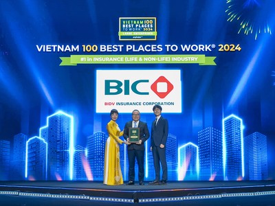 BIC được vinh danh Top 1 nơi làm việc tốt nhất ngành bảo hiểm Việt Nam khối doanh nghiệp lớn 