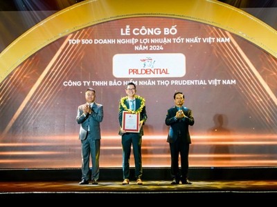 Ông Nguyễn Anh Tuấn - Giám đốc Kênh PruVenture đại diện Prudential Việt Nam tham dự sự kiện vinh danh do Vietnam Report tổ chức vào tháng 10/2024