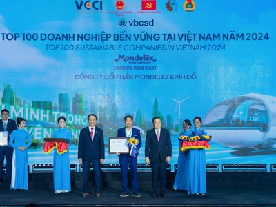 Mondelez Kinh Đô được vinh danh trong Top 100 Doanh nghiệp phát triển bền vững năm 2024
