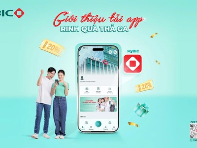 BIC tặng voucher giảm 20% phí bảo hiểm cho khách hàng giới thiệu tải app MyBIC