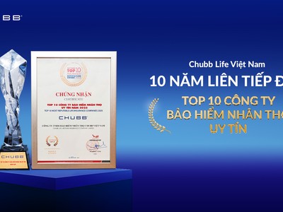 20 năm đồng hành, 10 năm được tin chọn - Chubb Life Việt Nam khẳng định giá trị vì khách hàng