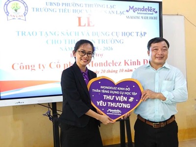 Mondelez Kinh Đô hỗ trợ vật phẩm học tập trong chương trình “Thư viện Yêu thương”