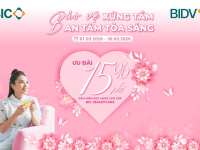 BIC ưu đãi 15% phí bảo hiểm sức khoẻ cao cấp mừng Ngày Quốc tế Phụ nữ