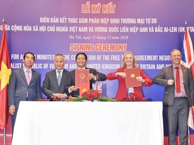 Việt Nam và Vương quốc Anh ký kết kết thúc đàm phán Hiệp định thương mại tự do UKVFTA 