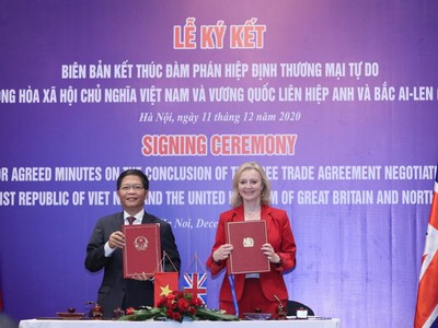 Việt Nam và Anh đang gấp rút hoàn thành các thủ tục, đảm bảo UKVFTA có thể thực hiện ngay từ 23 giờ ngày 31/12/2020