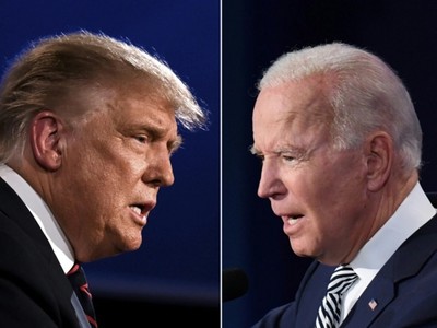 Donald Trump (trái) và Joe Biden có màn đấu khẩu gay gắt kéo dài 90 phút vào tối ngày 29/9. Ảnh: AFP
