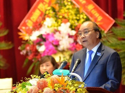 Thủ tướng Chính phủ Nguyễn Xuân Phúc phát biểu tại Đại hội Đảng bộ tỉnh Nghệ An lần thứ XIX sáng nay