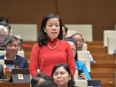 Đại biểu Nguyễn Thị Kim Thúy (Đà Nẵng) chất vấn hai Bộ trưởng.