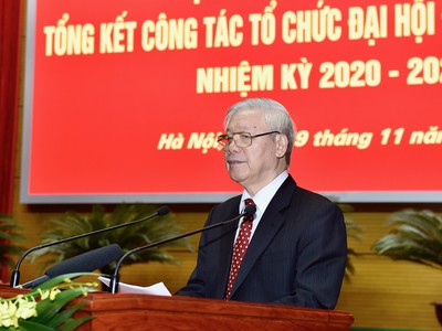 Tổng Bí thư, Chủ tịch nước Nguyễn Phú Trọng phát biểu tại Hội nghị (Ảnh: VGP/Nhật Bắc)