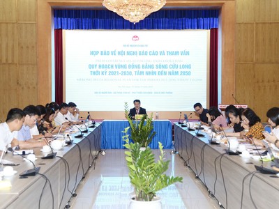 Họp báo về Hội nghị Quy hoạch vùng Đồng bằng sông Cửu Long (Ảnh: Minh Trang)