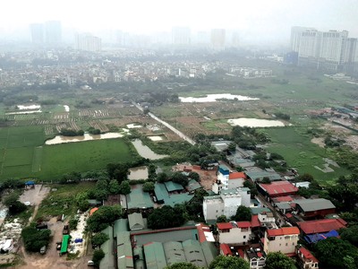 Dự án Thành phố Công nghệ xanh Hà Nội nhìn từ trên cao 