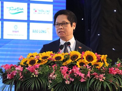 Ông Vũ Tiến Lộc, Chủ tịch VCCI chia sẻ tại Diễn đàn Mekong Connect 2020 (Ảnh: Hồng Phúc).