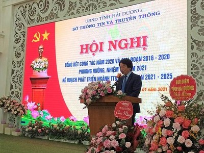Ông Nguyễn Cao Thắng, Giám đốc Sở TTTT Hải Dương phát biểu khai mạc Hội nghị