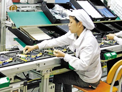 Hoạt động tại Nhà máy Foxconn Bắc Giang. Ảnh: Đức Thanh