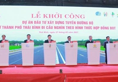 Khởi công Dự án đầu tư xây dựng tuyến đường bộ từ thành phố Thái Bình đi cầu Nghìn