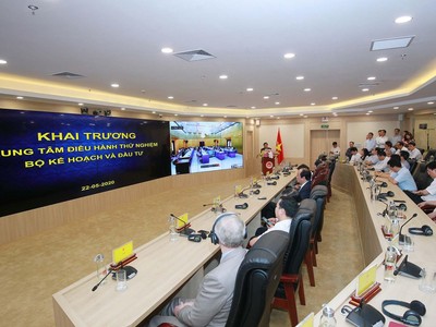 Sự kiện khai trương Trung tâm Điều hành của Bộ Kế hoạch và Đầu tư. Ảnh: Chí Cường