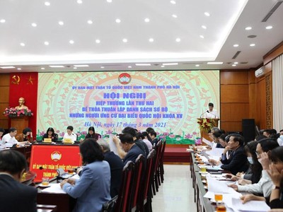 Hà Nội tổ chức hội nghị hiệp thương lần thứ hai để thỏa thuận lập danh sách sơ bộ những người ứng cử đại biểu Quốc hội khóa XV.