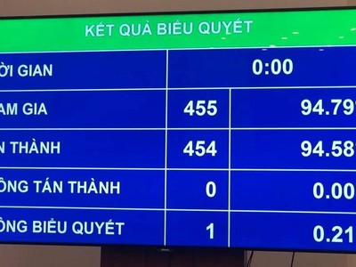 Kết quả biểu quyết thông qua Luật Phòng, chống ma tuý (sửa đổi) 