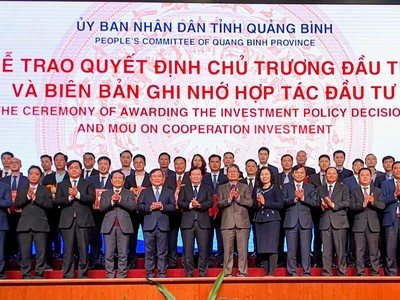 Các dự án được trao chủ trương đầu tư và Biên bản ghi nhớ hợp tác đầu tư tại Hội nghị xúc tiến đầu tư Quảng Bình 2021.