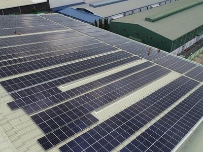 Điện mặt trời áp mái nhà tại Khu công nghiệp Tân Tạo, TP.HCM. Ảnh:st
