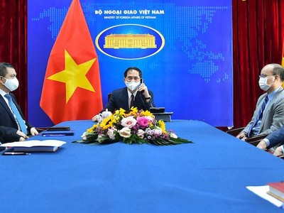 Bộ trưởng Ngoại giao Bùi Thanh Sơn điện đàm với Ngoại trưởng Hoa Kỳ Antony Blinken