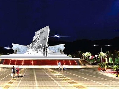 Phối cảnh tượng đài khu lưu niệm đồng bào miền Nam tập kết ra Bắc