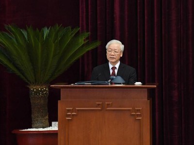 Tổng Bí thư Nguyễn Phú Trọng phát biểu khai mạc Hội nghị.