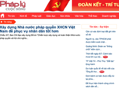 Trang thông tin http://phaplycuocsong.vn bị xử phạt 75 triệu đồng.