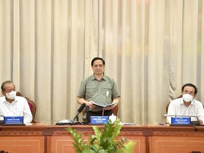 Thủ tướng Phạm Minh Chính làm việc với lãnh đạo TP.HCM về tình hình phòng, chống dịch Covid-19 tại TP.HCM