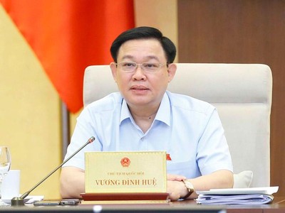 Chủ tịch Quốc hội Vương Đình Huệ phát biểu tại phiên thảo luận.