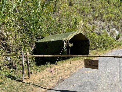 Phong tỏa bản vùng cao Nghệ An có 3 người nhiễm Covid-19 chưa rõ nguồn lây. Ảnh TH