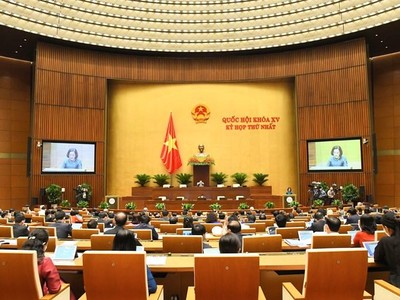 Phiên khai mạc kỳ họp thứ nhất, Quốc hội khoá XV. (Ảnh Quochoi.vn) 