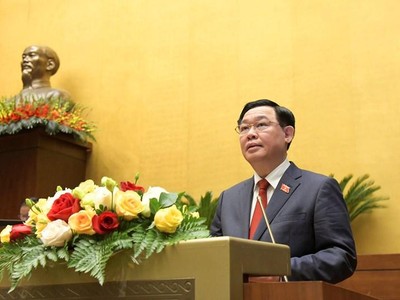 Chủ tịch Quốc hội Vương Đình Huệ phát biểu khai mạc kỳ họp thứ nhất của Quốc hội khoá XV .