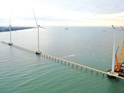 Nhiều dự án điện gió trên địa bàn tỉnh Trà Vinh đang chuẩn bị hòa lưới điện quốc gia