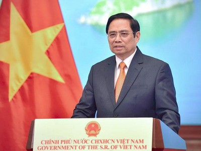 Thủ tướng khẳng định, Việt Nam sẵn sàng cùng các nước xây dựng khung pháp lý phù hợp, giúp kinh tế số phát triển mạnh mẽ. (Ảnh: Nhật Bắc)