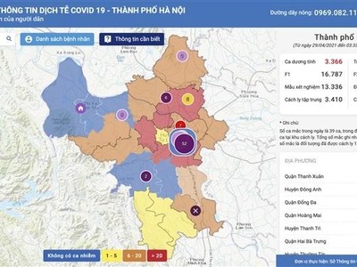  Bản đồ phân vùng trong phòng chống dịch của Hà Nội.