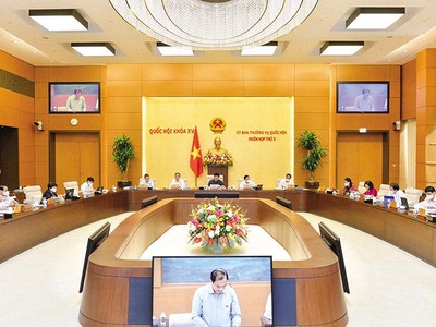 Ông Vũ Hồng Thanh, Chủ nhiệm Ủy ban Kinh tế của Quốc hội trình bày báo cáo thẩm tra Tờ trình của Chính phủ về Dự án Luật Kinh doanh bảo hiểm (sửa đổi)