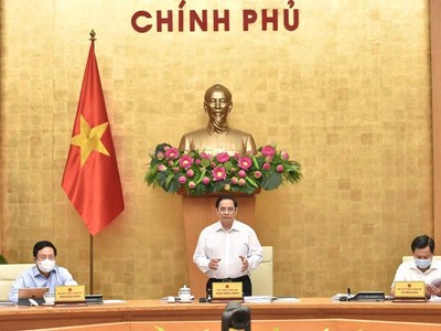 Phiên họp Chính phủ thường kỳ tháng 8/2021 (Ảnh: VGP)