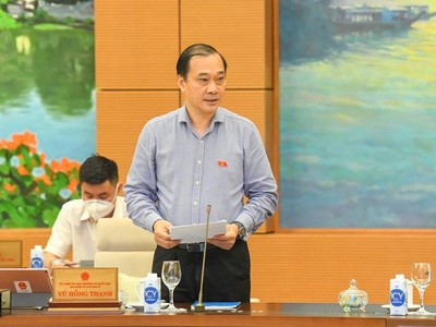 Chủ nhiệm Uỷ ban Kinh tế Vũ Hồng Thanh báo cáo kế hoạch giám sát.