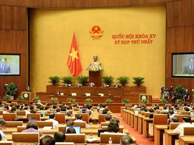 Một phiên hop toàn thể của Quốc hội khoá XV.