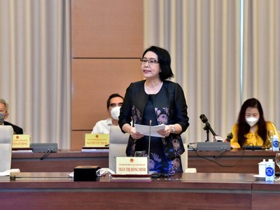 TS. Trần Thị Hồng Minh, Viện trưởng Viện Nghiên cứu quản lý kinh tế Trung ương phát biểu tại toạ đàm.