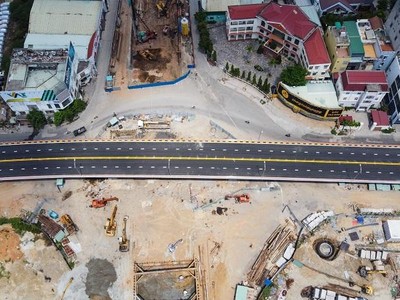 Dự án cụm nút giao thông phía tây cầu Trần Thị Lý đang tăng tốc hoàn thành cuối năm 2021