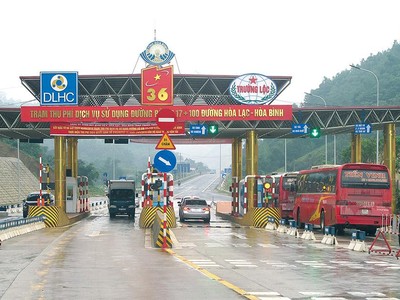 Trạm thu phí trên đường Hòa Lạc - Hòa Bình hiện hữu.