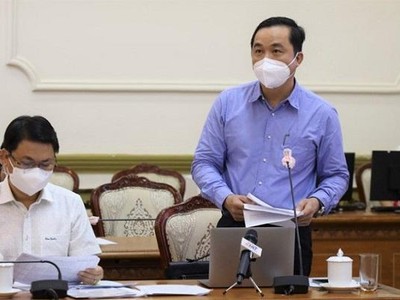 Ông Bùi Tá Hoàng Vũ, Giám đốc Sở Công Thương TP.HCM phát biểu tại cuộc họp. (Ảnh: TTBC)