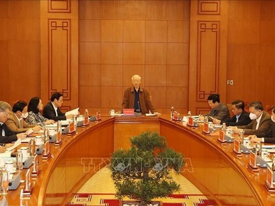 Tổng Bí thư Nguyễn Phú Trọng chủ trì cuộc họp Ban Chỉ đạo Trung ương về phòng, chống tham nhũng, tiêu cực (Ảnh: TTXVN)