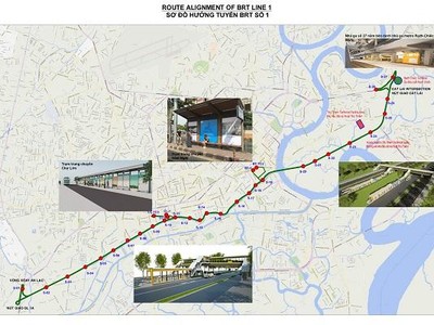 Sơ đồ tuyến buýt nhanh số 1 tại TP.HCM