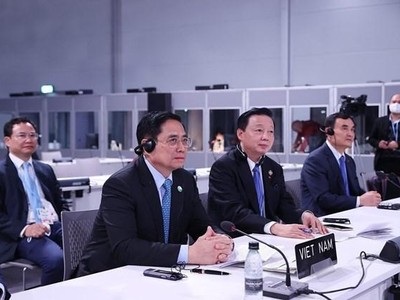 Đoàn Việt Nam tham dự Hội nghị của Liên hợp quốc về biến đổi khí hậu. (Ảnh: Dương Giang/TTXVN).