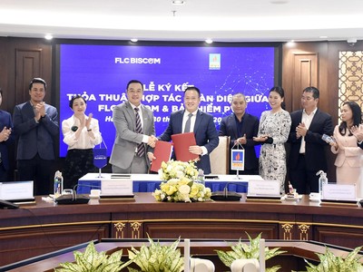 Lễ ký kết hợp tác toàn diện giữa Bảo hiểm PVI với FLC Biscom. 