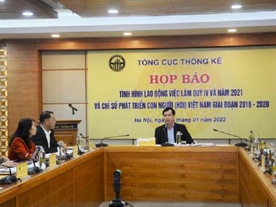 Tổng cục Thống kê cho biết, thị trường lao động quý IV/2021 khởi sắc hơn quý trước, nhưng vẫn sụt giảm mạnh so với cùng kỳ năm 2020.