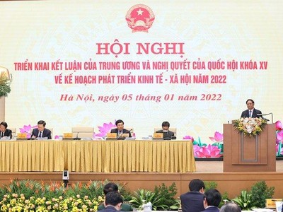 Chính phủ thống nhất Chủ đề điều hành của năm 2022 là “Đoàn kết kỷ cương chủ động thích ứng an toàn hiệu quả phục hồi phát triển” (Ảnh: Nhật Bắc)